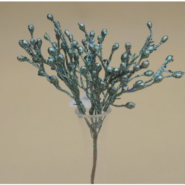 CV16603-18 GAŁĄZKA*6 KULKI BROKAT PIK 20CM OP12/48