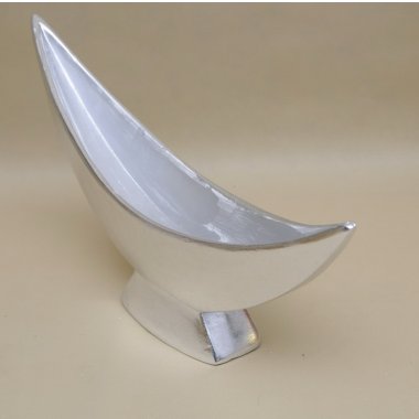 ART17080 WAZON OSŁONKA ŁÓDKA SREBRNA 33*12*61 CM