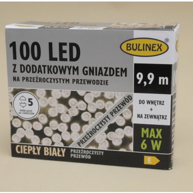 13-109 LAMPKI LED 100L+G+ZASILACZ B.CIEPŁY/TR IP44