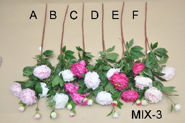 SUN118 GAŁĄZKA PIWONIA*5 132 CM. 18 SZT